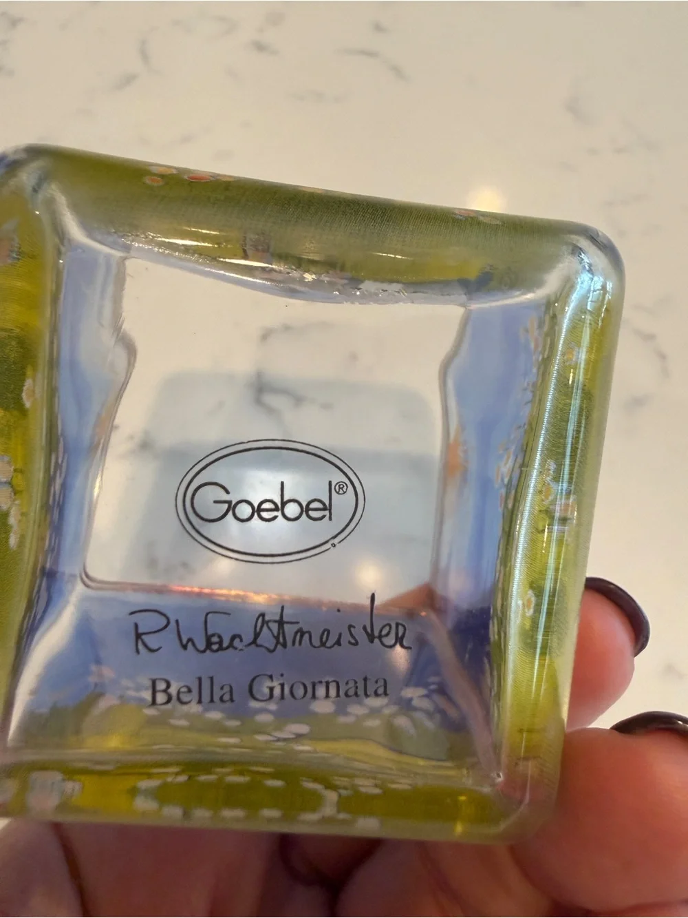 Goebel Bella Giornata Rosina Wachtmeister Handmade Glass Cat Votive Candle Holde